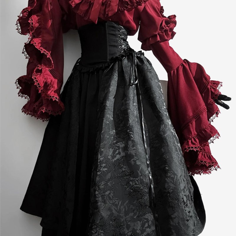 Women'S Red Formal Wear - Baju Halloween lengan panjang, baju Halloween