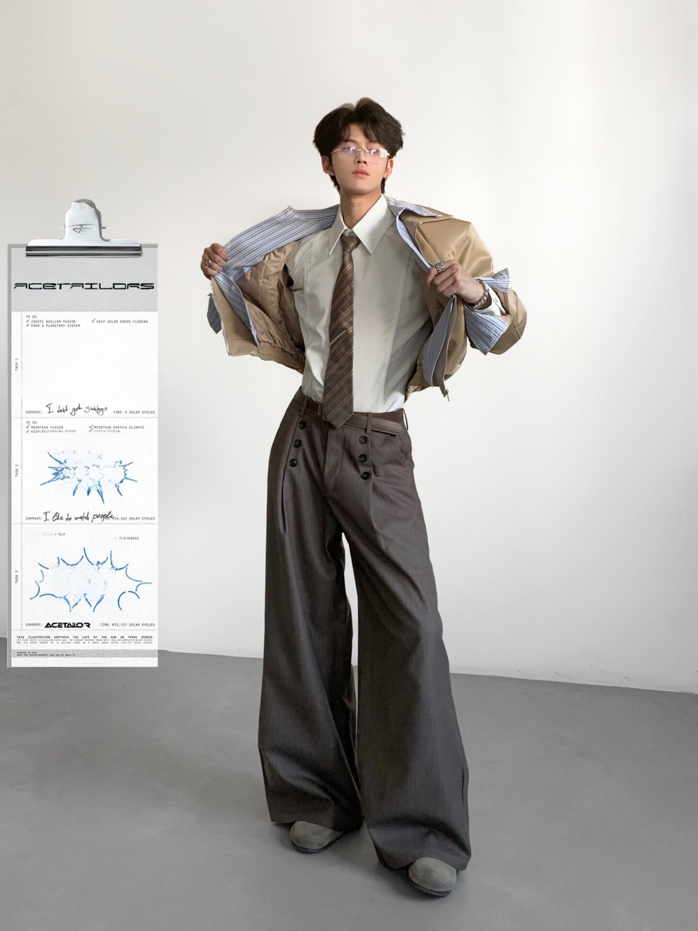 Celana Panjang Kasual Bergaris - Tailored Trouser Wide ulasan dan harga