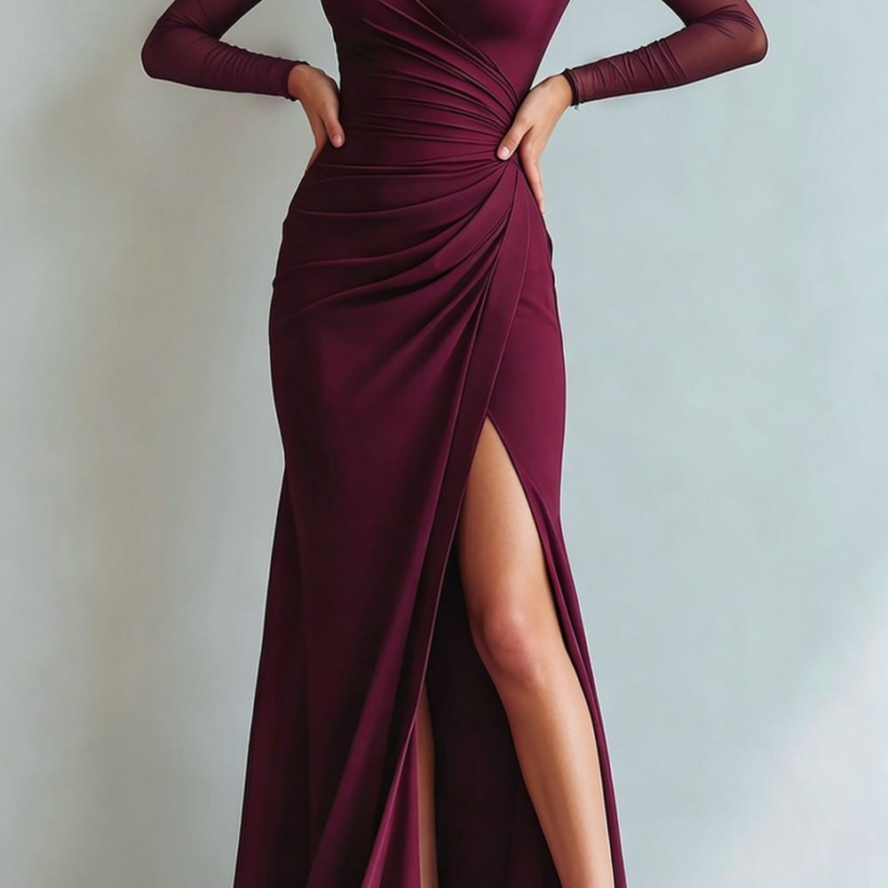 Gaun Maxi Lengan Panjang Seksi - Evening Gown ulasan dan harga