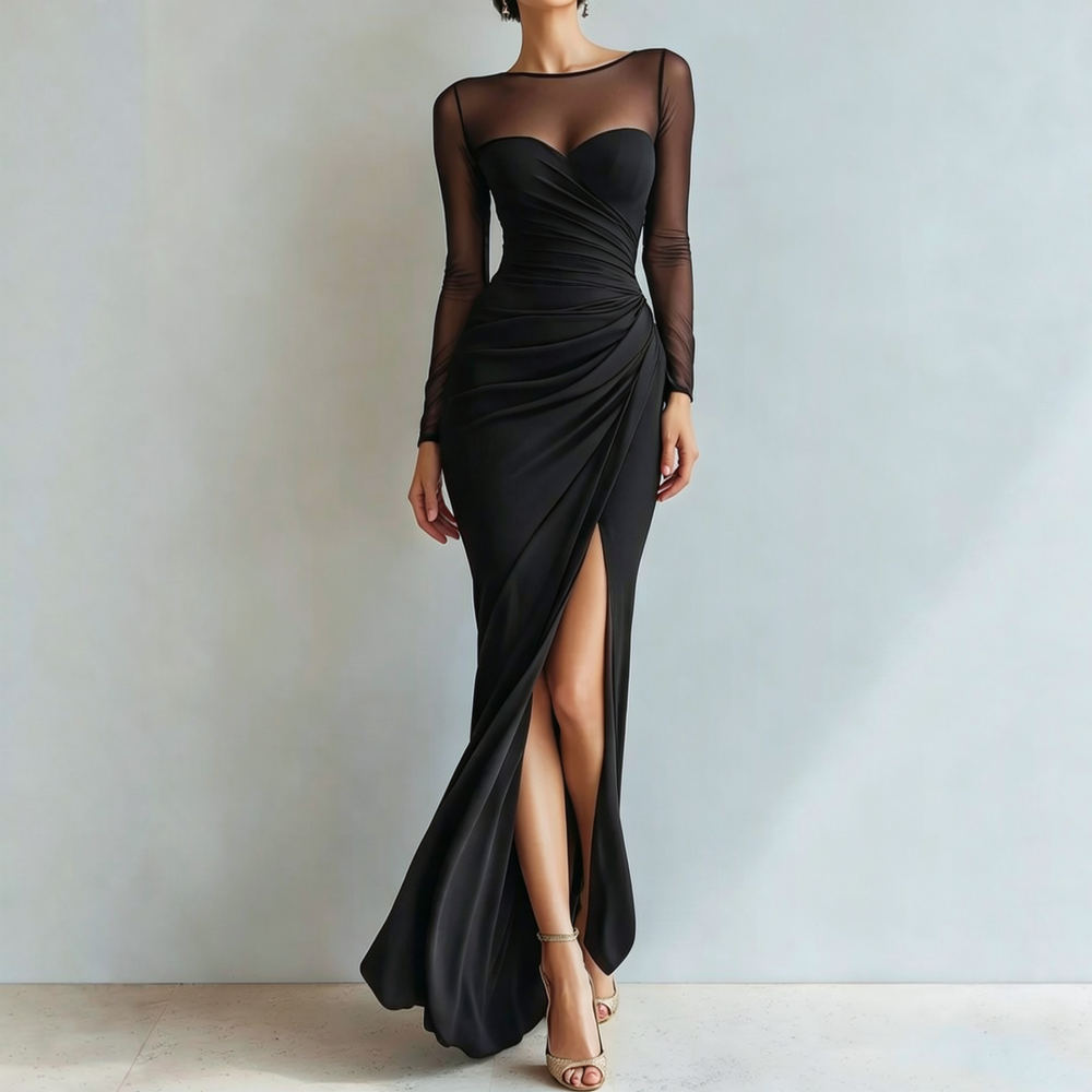Gaun Maxi Lengan Panjang Seksi - Evening Gown ulasan dan harga